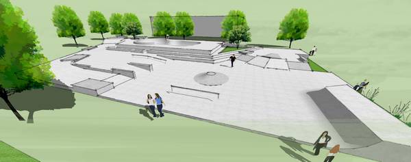 Abbildung: Der Skatepark in einer Skizze - Ende des zweiten Quartals sollen die Arbeiten losgehen. Bildnachweis: Betonlandschaften / Maier Landschaftsarchitektur  | Abbildung: Der Skatepark in einer Skizze - Ende des zweiten Quartals sollen die Arbeiten losgehen. Bildnachweis: Betonlandschaften / Maier Landschaftsarchitektur 