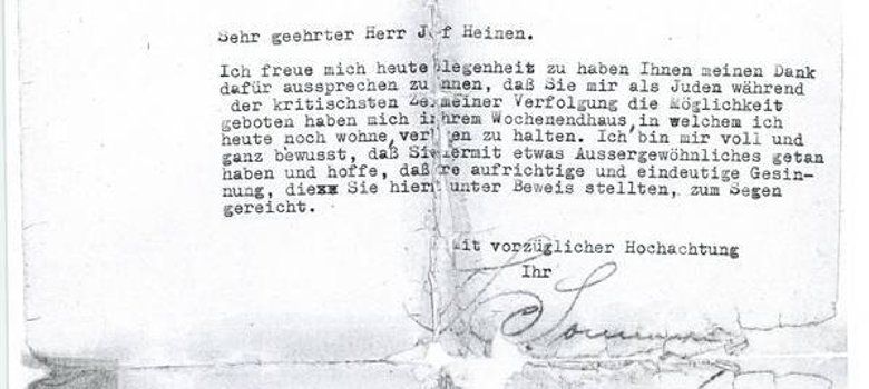 Brief Theodor Sonnenfeld an Josef Heinen, Liers 16.10.45
