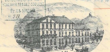 Briefkopf des Hotels zur Flora 1883 (StA BNAW Bestand N Nr. 452)