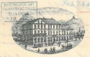 Briefkopf des Hotels zur Flora 1883 (StA BNAW Bestand N Nr. 452)
